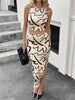 Elegant Sleeveless Tank Top Slant Split Long Skirt 2 Piece Set Street Wear