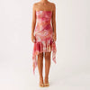 Casual Floral Strapless Backless Boho Sleeveless Bodycon Short Mini Dress