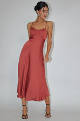 Linka Cami Strap Midi Dress Chocolate