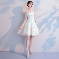 Casual Sweetheart Sleeveless A-LINE Spaghetti Strap Graduation Mini Dress