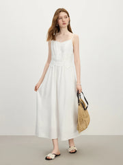 Chic Strappy Holiday Season Beach Stitching Lace Dress