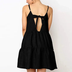 Hollow Out Casual Spaghetti Strap Beach Drees