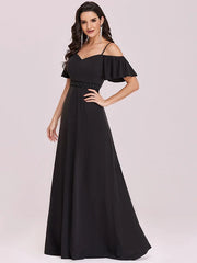 Prom A-Line Sleeveless Ruffles Zipper Maxi Pageant Dresses