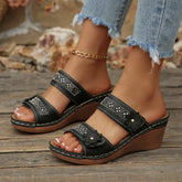 Wedge Sandals Premium Orthopedic Open Toe Sandals Vintage Anti-slip Leather Casual Female Retro Shoes