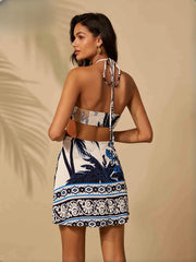 Casual Spaghetti Strap Halter Backless Beach Cocktail Ball Mini Cutout Dresses