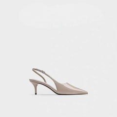 Black High-heeled Sandals with Pointed Tips and Elegant Patent Leather Strappy Fashionable Party Shoes
