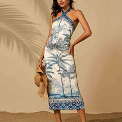 Luxury Chic Elegant High Quality Halter Backless Mid Length Prom Dress