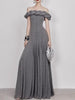 Elegant Slimming Solid Strapless Sleeveless High Waist Temperament Maxi Dress