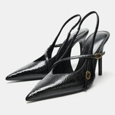 Novelty Textured Leather High Heel