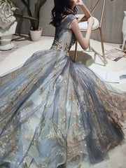 Prom A Line Sleeveless Floor Length Appliqued Formal Dresses