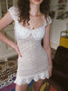 Classic Ruffle Trim Square Neck Body-shaping Vestidos Lace Pleated Mini Dress