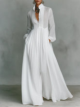 Women's Flared Pleated Maxi Dress
