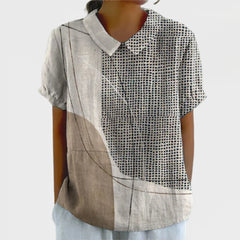 Women's Shirt with Abstract Dots and Lines