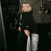 Elegant Hollow Long Sleeve Turtleneck High Slit Contrast Ribbon Maxi Dress