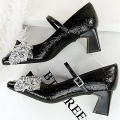 Luxury Shiny Bow Decorate Mary Jane Shoes