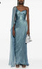 Elegant Sleeveless Chiffon Off The Shoulder Sweetheart Shiny Evening Maxi Dress