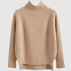 Women's ribbed turtleneck sweater