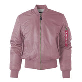 Women's classic pink bomber jacket for a trendy look