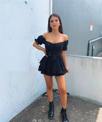 Casual Solid Color Slim Fit A-line Ruffles Dresses
