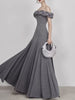 Elegant Slimming Solid Strapless Sleeveless High Waist Temperament Maxi Dress