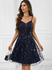 Elegant Luxury Spaghetti Strap Backless Slip Birthday Party Mini Dress
