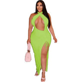 Sleeveless Backless Split Long Bodycon Maxi Dress