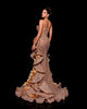 Luxurious Beading A-LINE High Slit Ruffle Flowers Unique Evening Maxi Dresses
