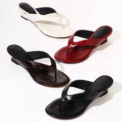 Soft-soled Wear-resistant and Waterproof Flip-flops Niche Casual High-value High Heel