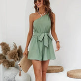 Casual Party Beach Sweet Retro Solid Color Streetwear Jumpsuit