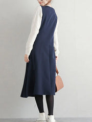 Maxi Dress V-Neck Polyester Casual Asymmetrical Floor Length Dress