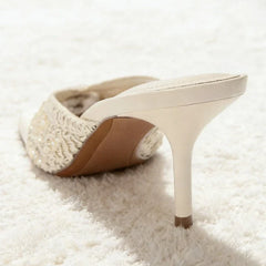 Elegant String Bead Decoration Heel