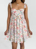 Casual V-Neck Backless Spaghetti Strap Floral Babydoll Mini Dress
