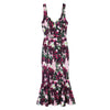 Casual Sweetheart Neck Sleeveless V-Neck Floral And Grape Print Maxi Dress
