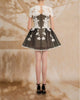 Elegant Round Neck Short Sleeves Applique Patchwork Mesh Mini Dress