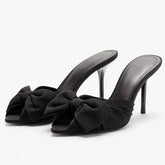 Black Butterfly Knot Decoration High Heel
