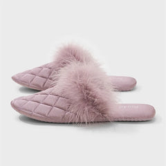 Feather Decoration Design Slippers Comfort Lightweight Soft Sole Home Slippers Elegant Non Slip Zapatos De Mujer