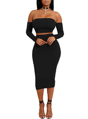 Halter Top Lace Up Back Midi Dress