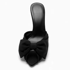 Black Butterfly Knot Decoration High Heel