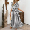 Elegant Short Sleeve Pullover Beach Style Ankle-Length Maxi Dress