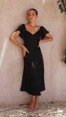 Louisa Midi Dress - Black