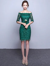 Elegant Lace Cocktail Off The Shoulder Sheath Party Mini Dress