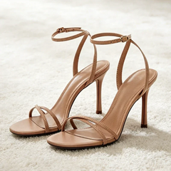 Elegant Ankle-Strap High-Heel Sandals Open-Toe Cross-Tied High-Heels for Ladies Luxury Designer Shoes