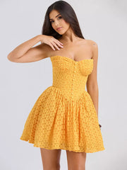 Elegant Sweetheart Neckline Backless Graduation Dating Lace Sundress