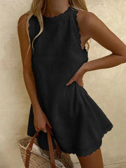 Casual O-Neck Loose Tank Beach Mini Dress