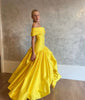 Elegant Draped Off Shoulder A-Line Asymmetrical Party Prom Side High Split Maxi Dress