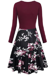 Wrap Top and Printed Skirt Dress