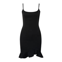 Ruffles Spaghetti Strap Night Club Bodycon Dress