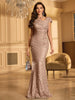 Elegant One Shoulder Sleeveless Long Floor-Length Glitter Sequin Dress