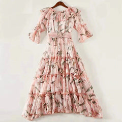 Off Shoulder Tiered Ruffles Long Dresses