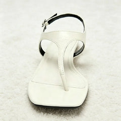 Novelty T Tied Kitten-heel Sandals Square-toe Ankle-strap Buckle Designer Shoes